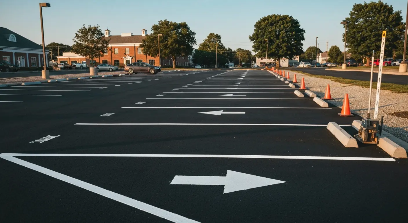 Commercial parking lot paving and striping