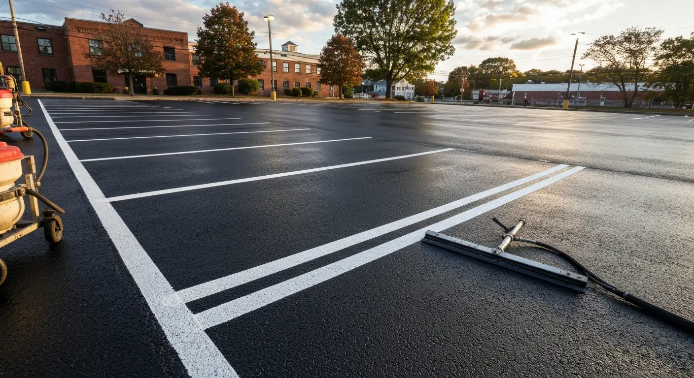 Commercial parking lot sealcoating