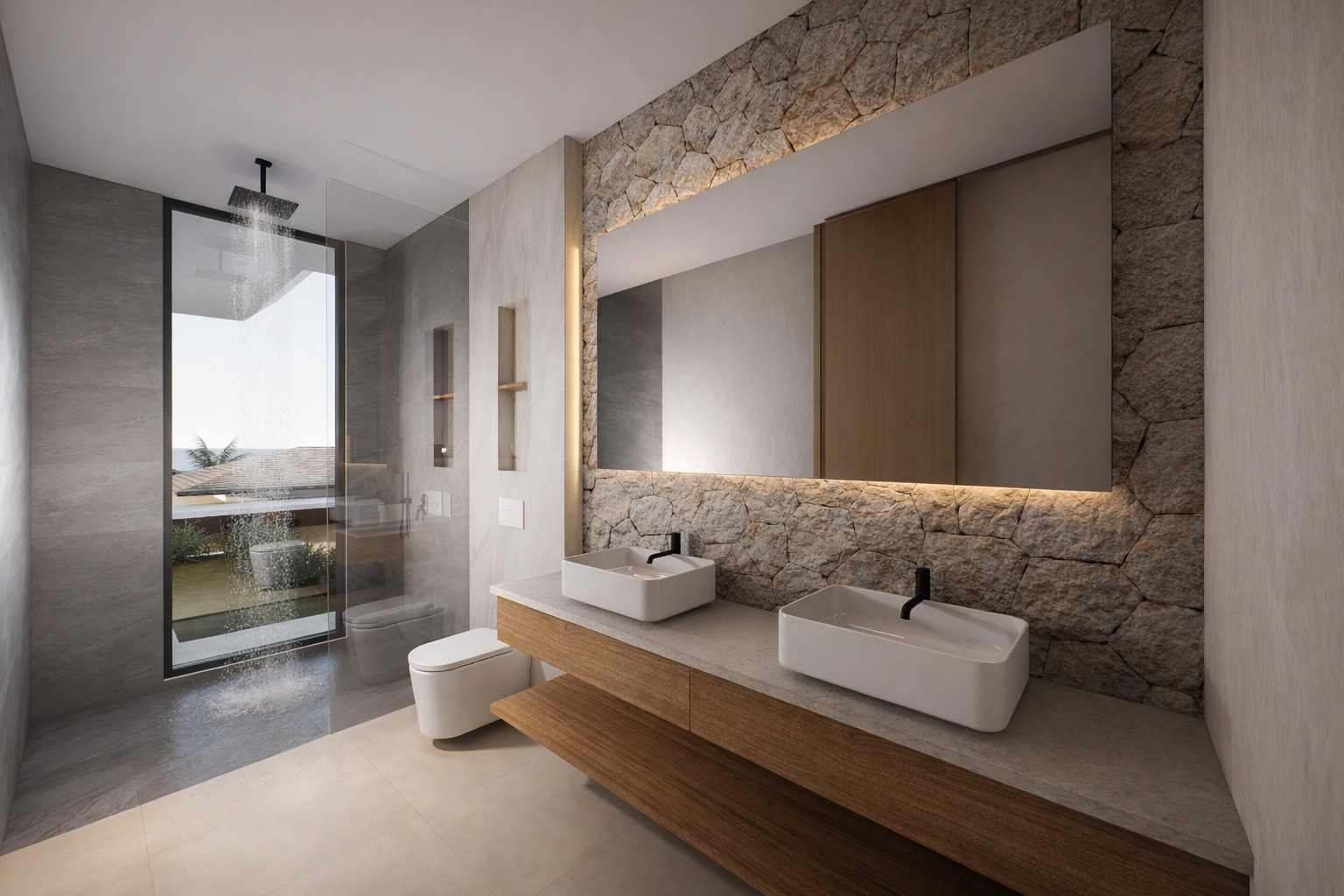 Bathroom rain shower