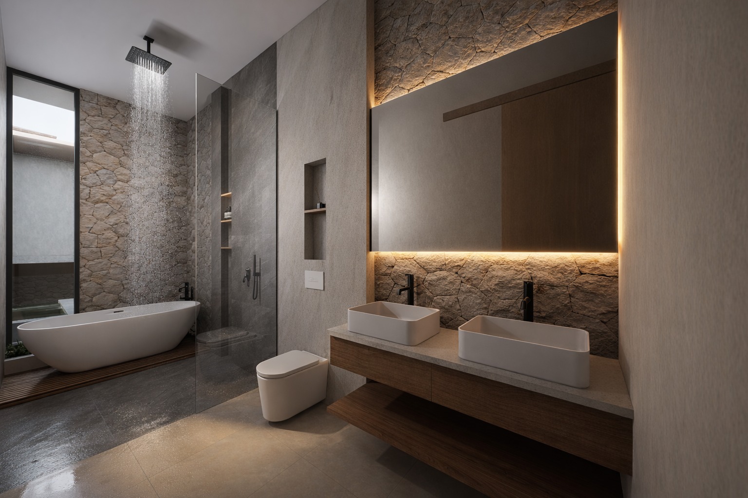 Master bathroom bathtub