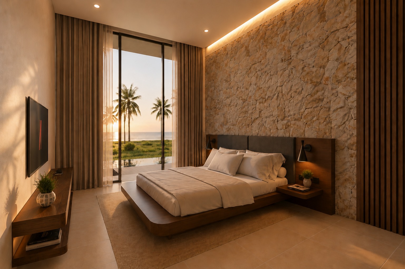 Bedroom sunset view