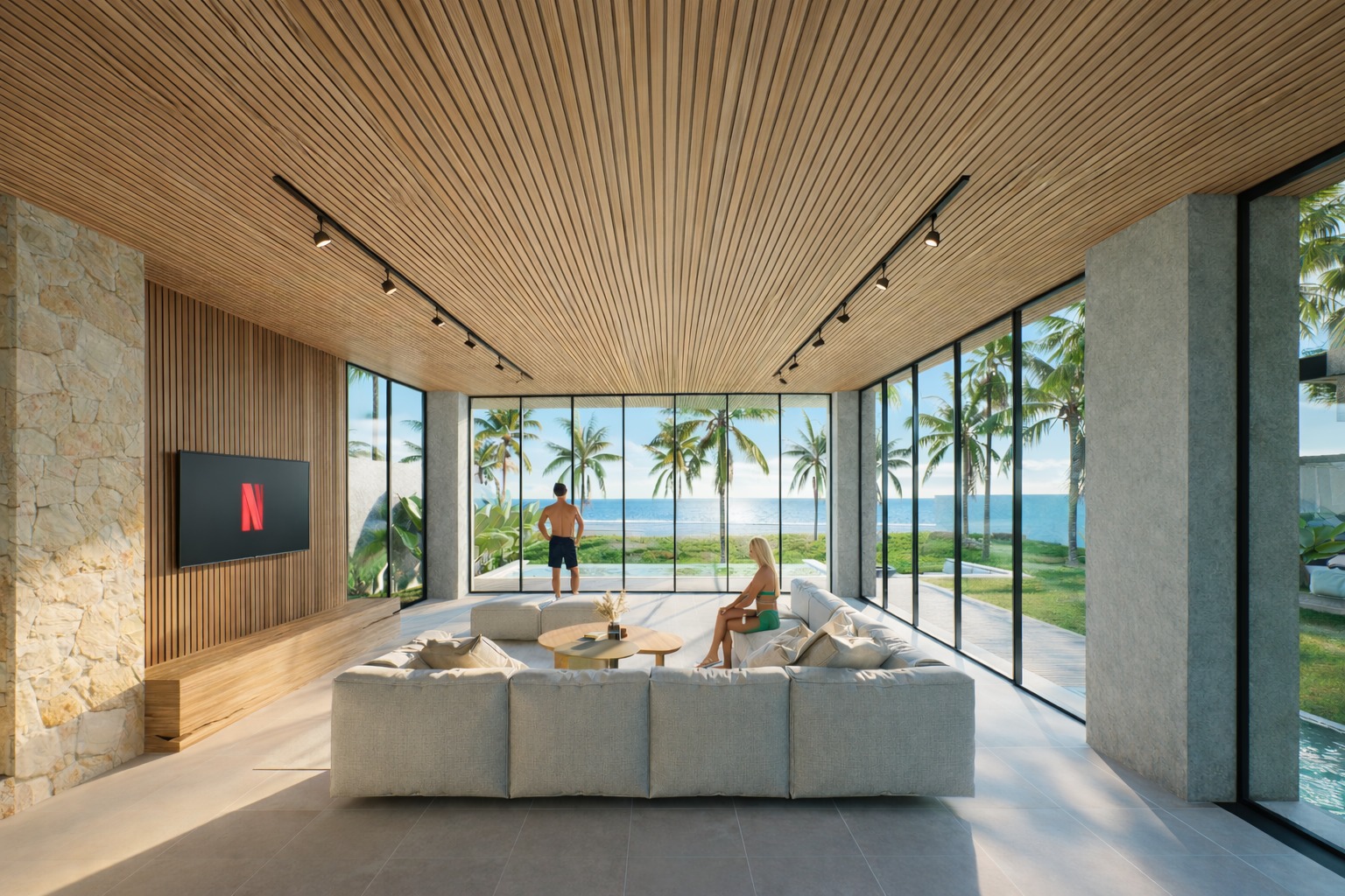 Living room ocean view
