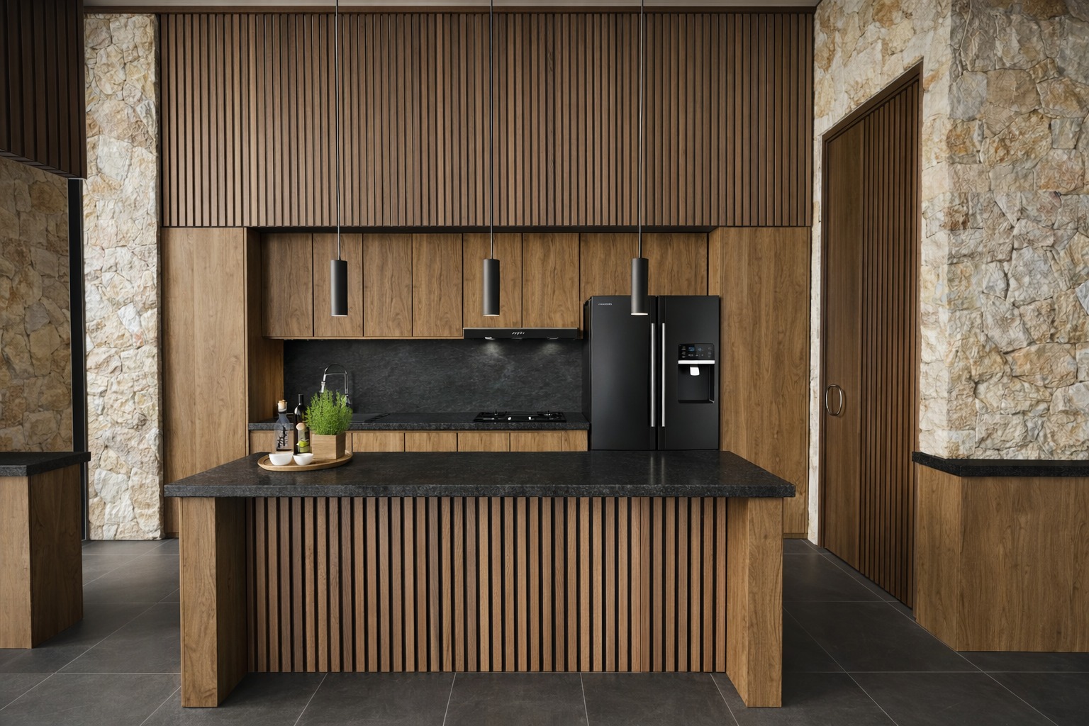 Kitchen black granite
