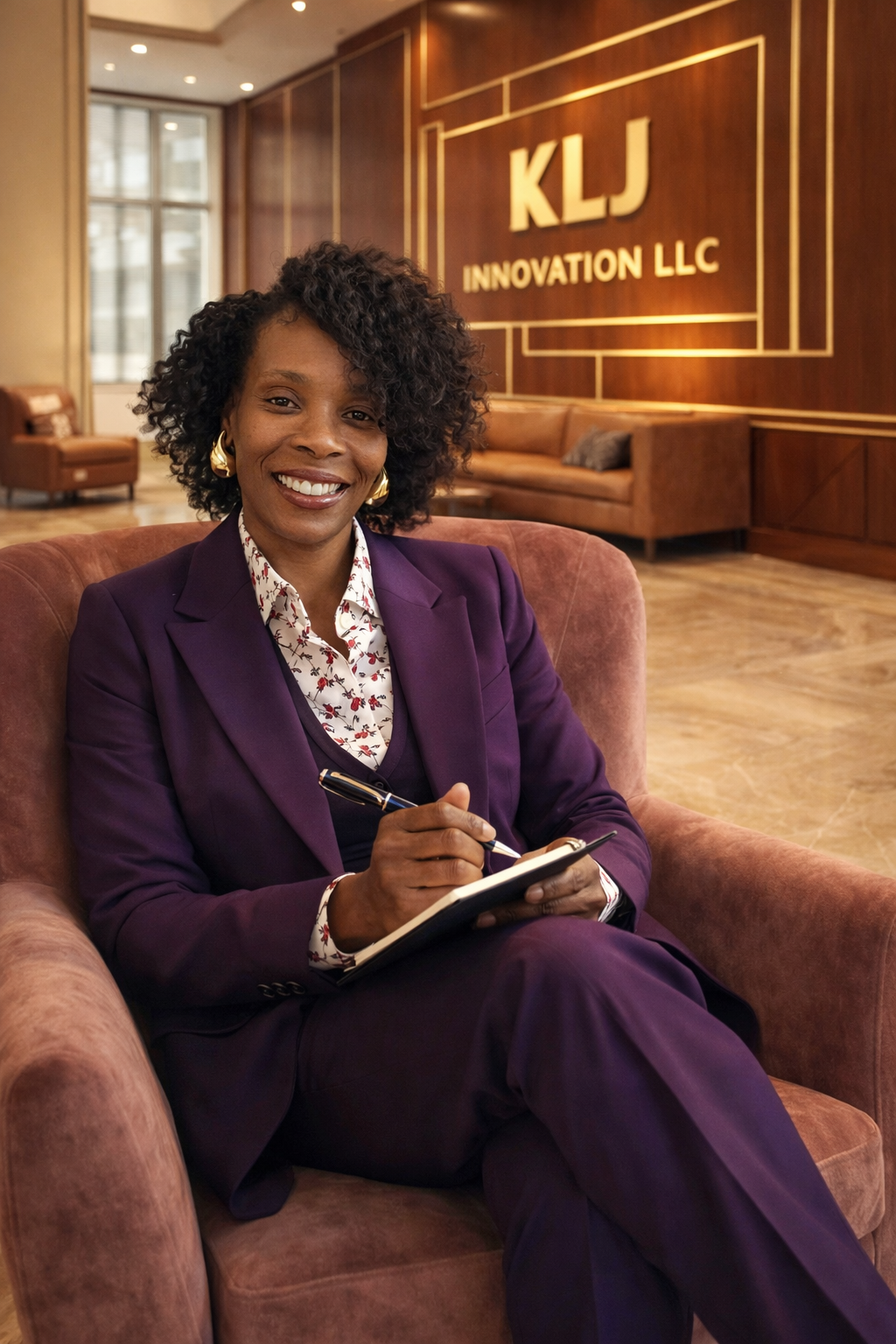 KLJ Innovation founder seated in the KLJ Innovation office