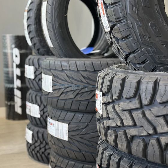 Stacked tires.
