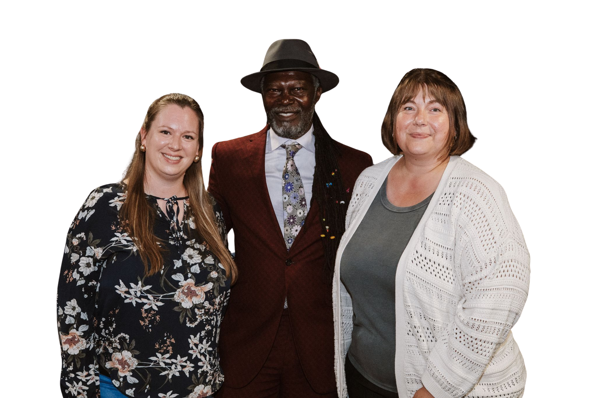 Hannah and Danielle with Levi Roots