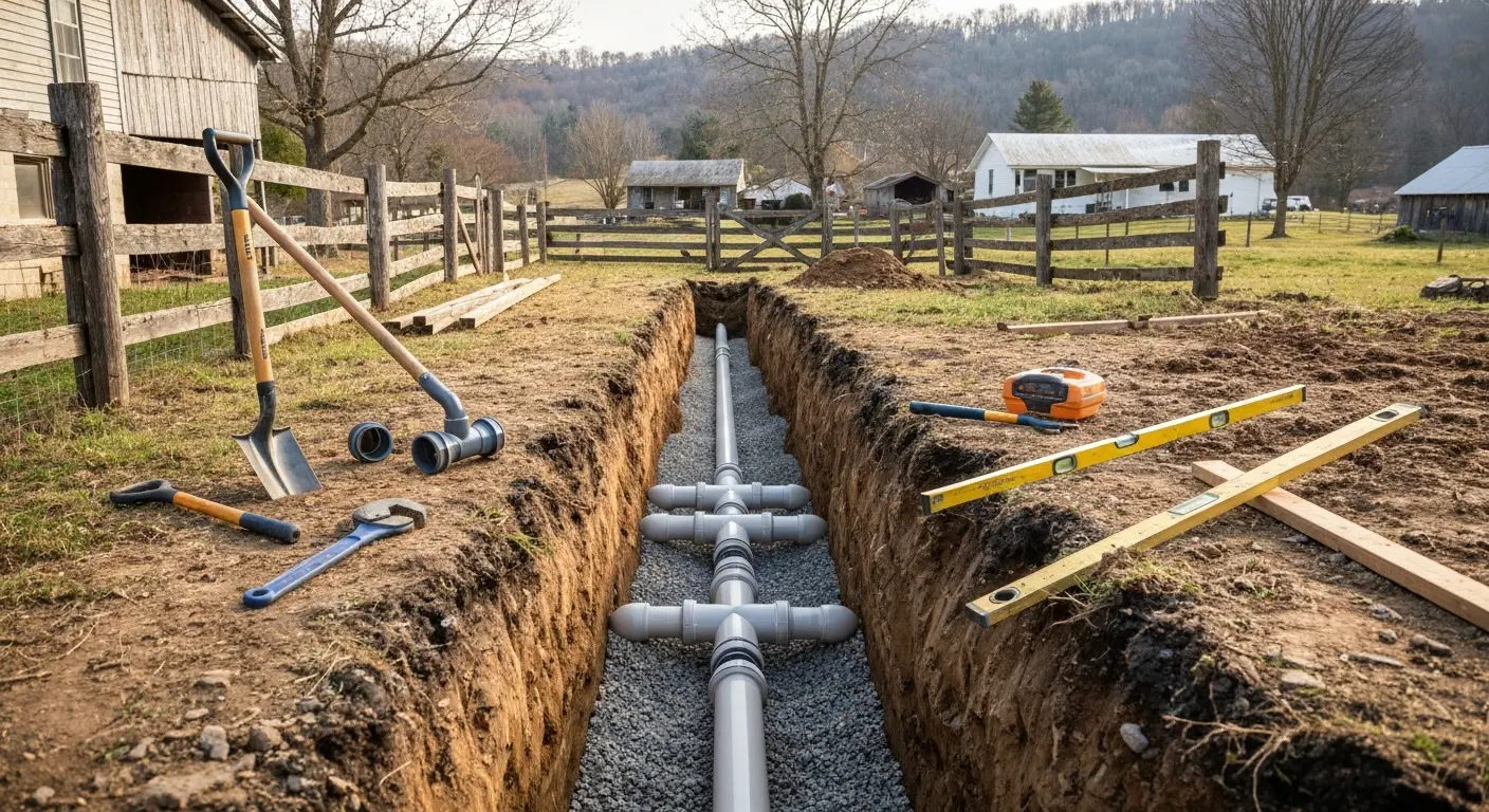 Water line installation project