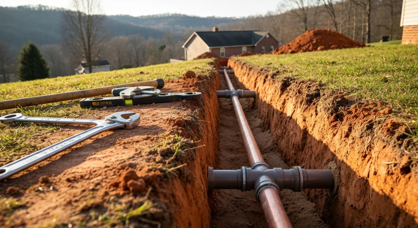 Water line installation project