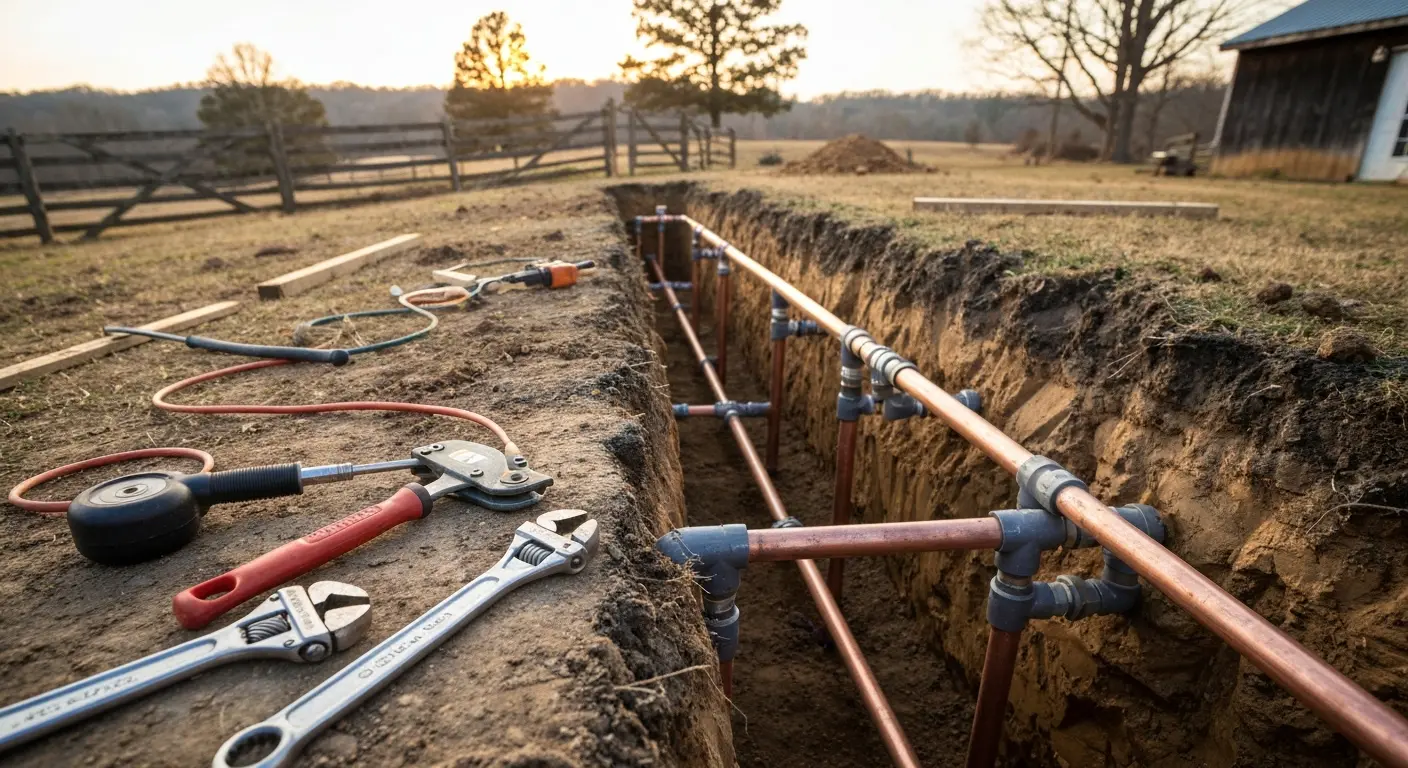 Water line repair work