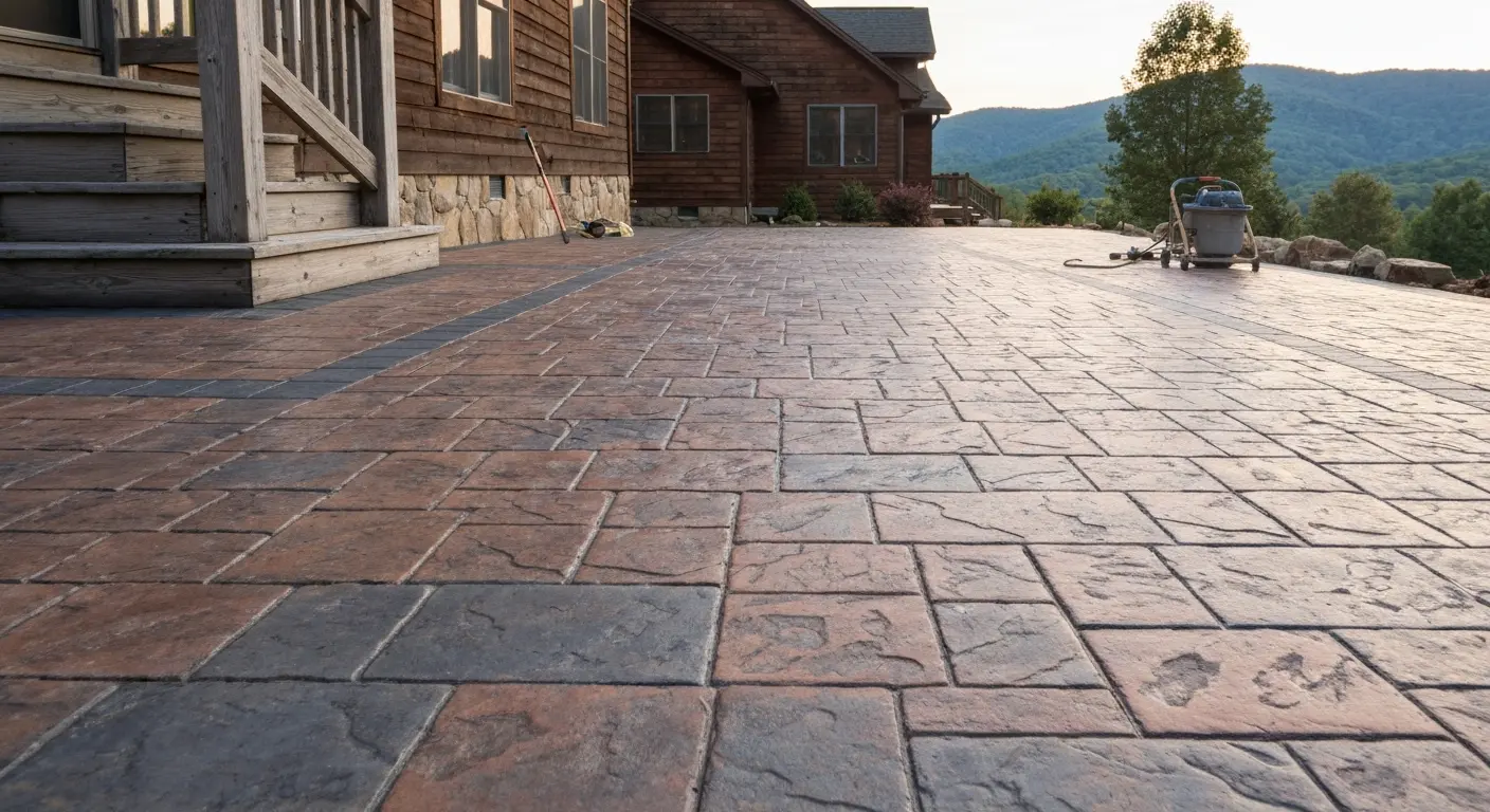 Stamped concrete patio