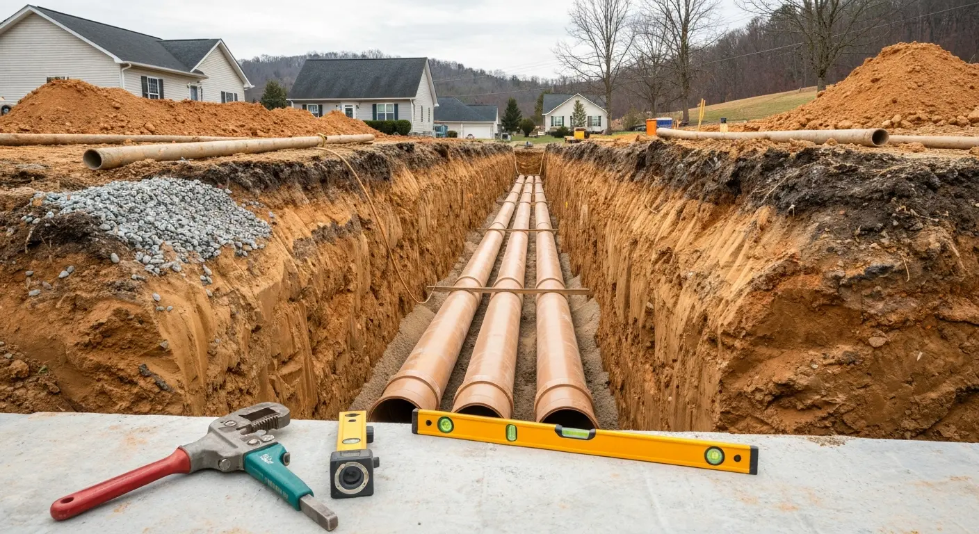 Sewer line installation