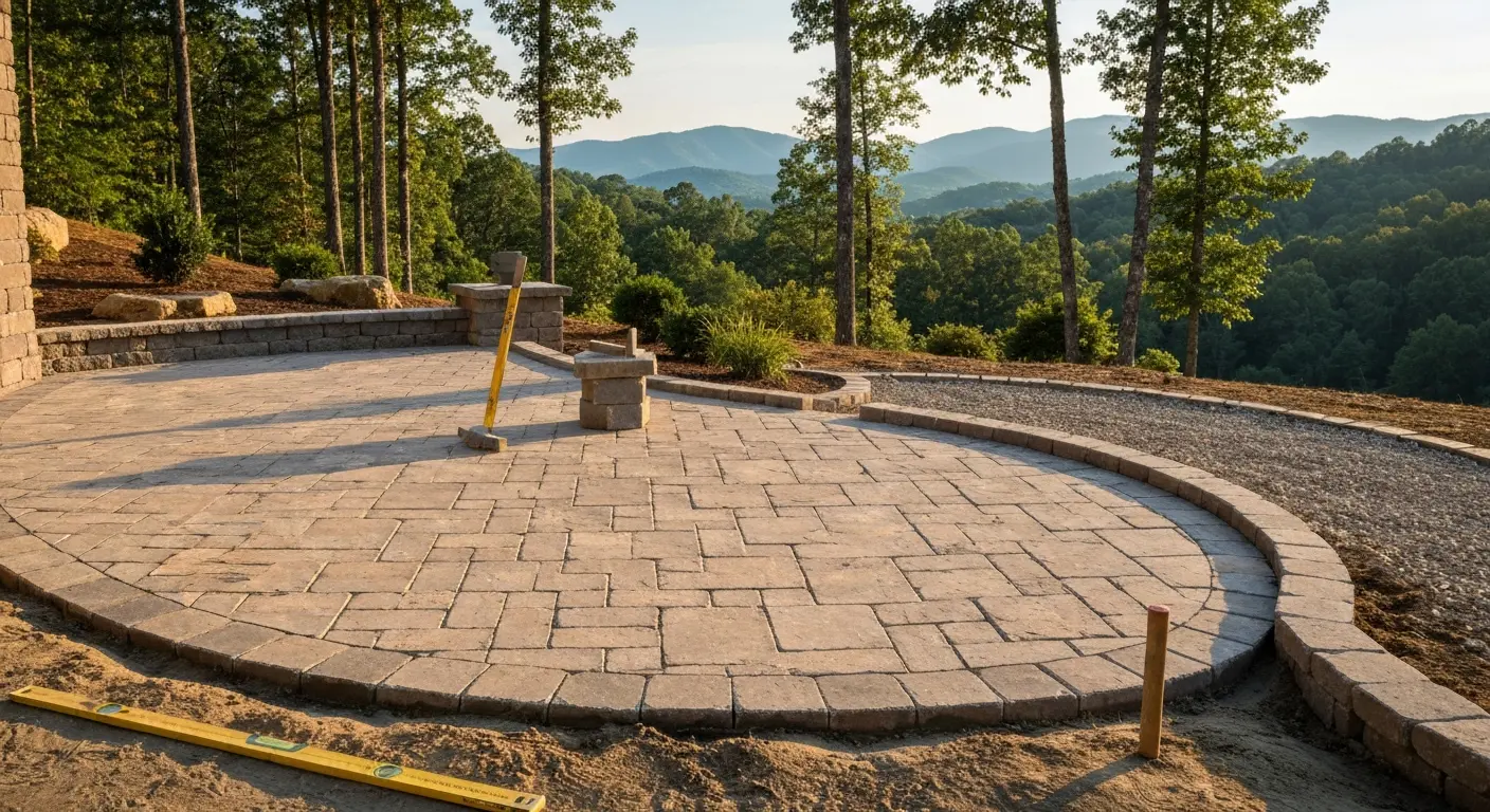 Hardscape features in outdoor space