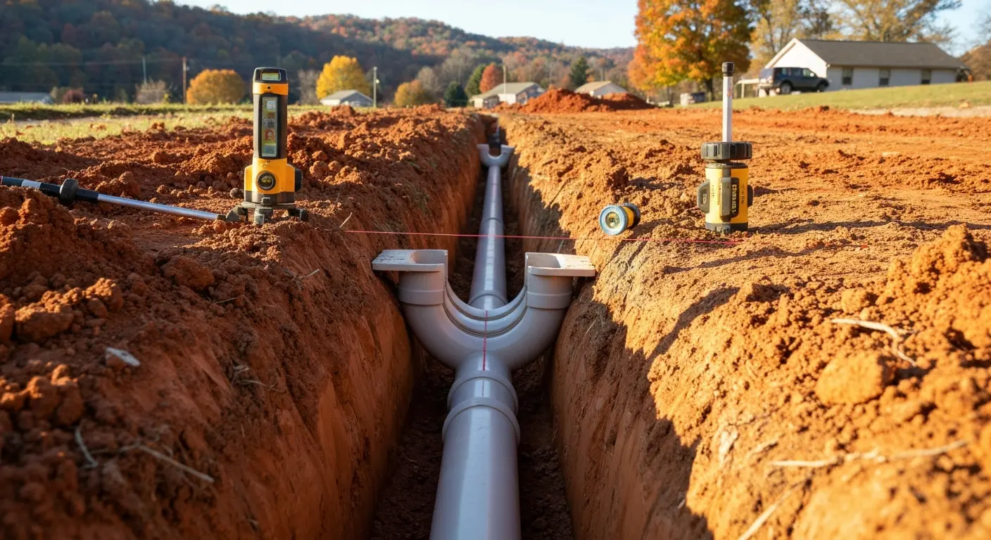 Sewer line installation project