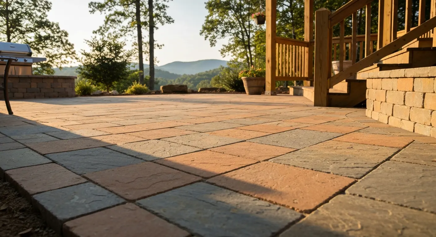 Stone patio construction