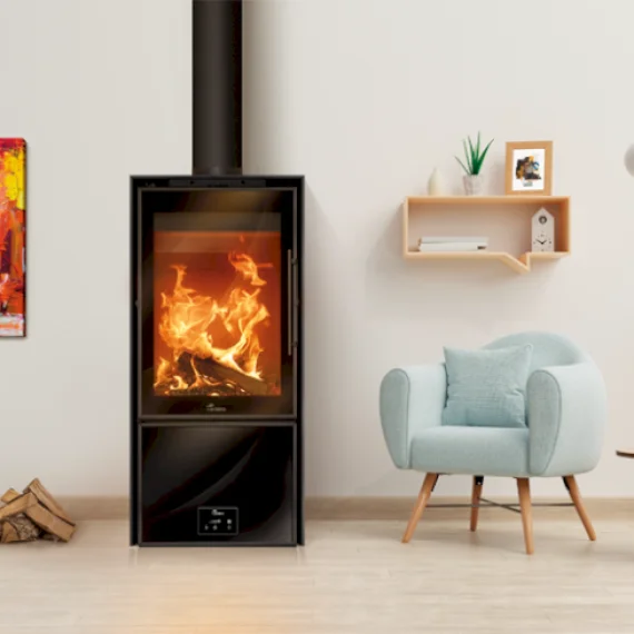 Semineu pe lemne cu ventilator Calais