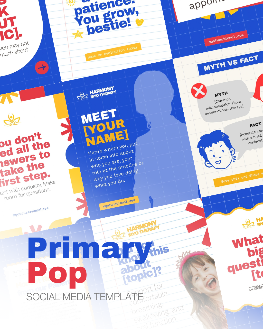 Sample posts from the Primary Pop template set