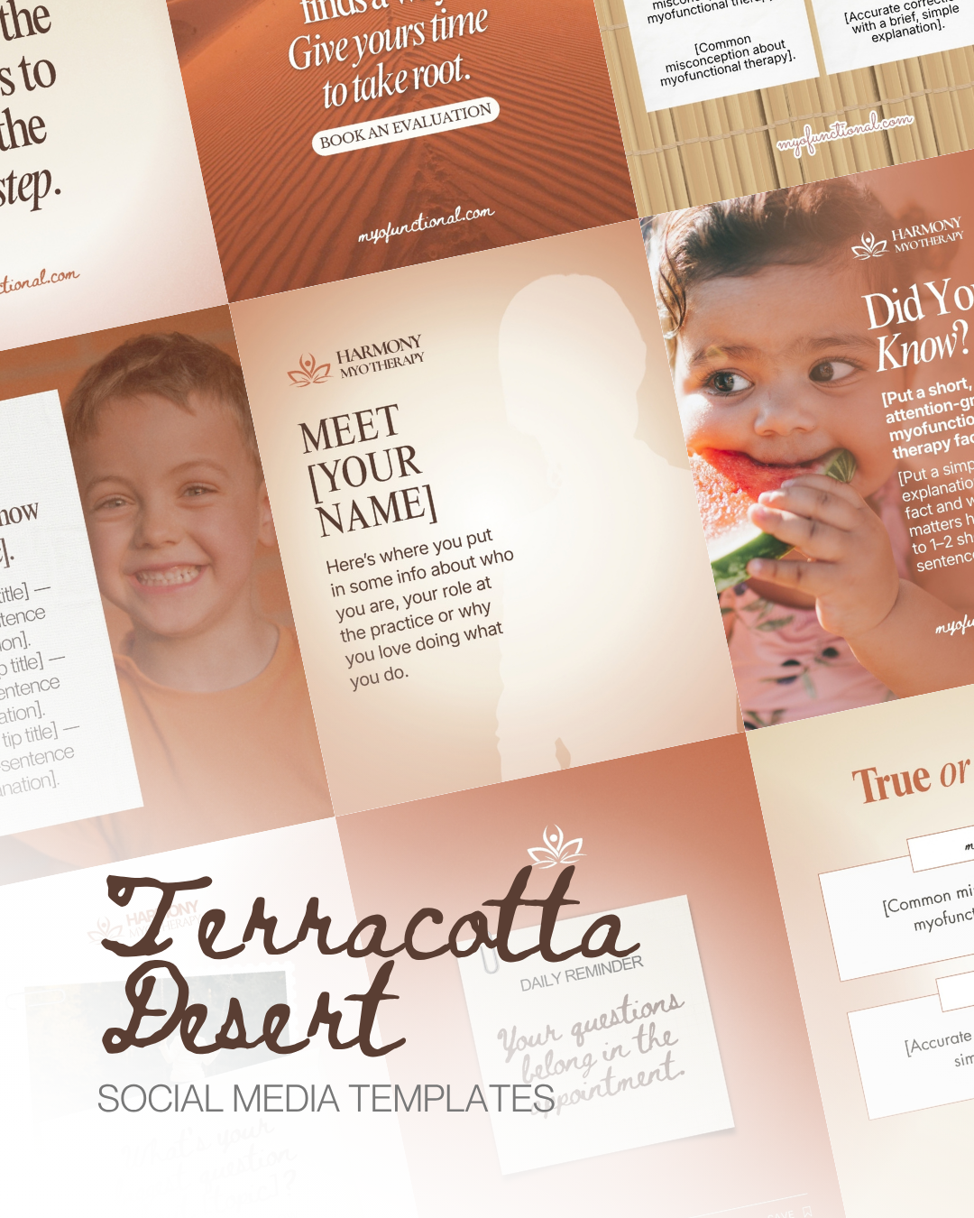 Sample posts from the Terracotta Desert template set