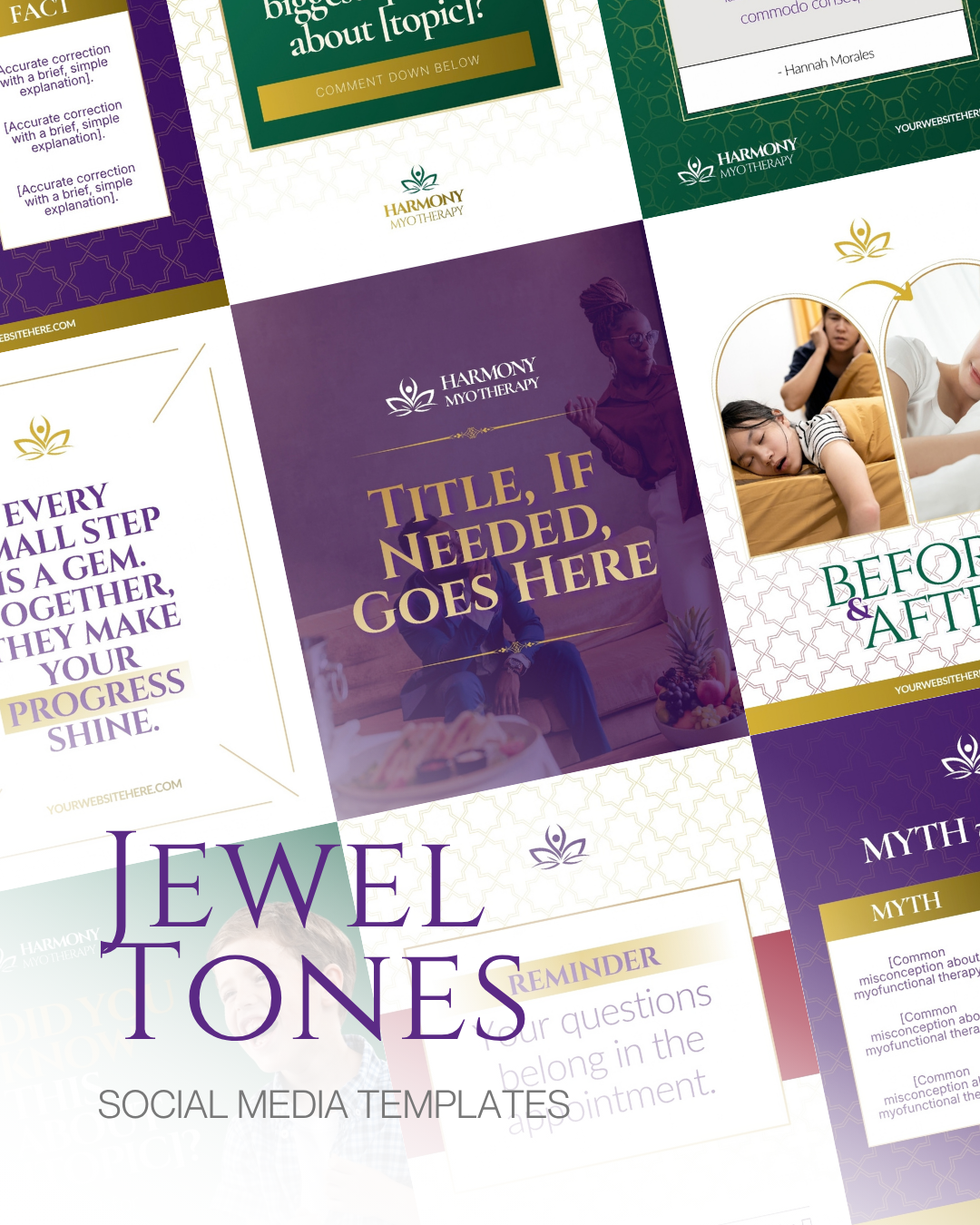 Sample posts from the Jewel Tones template set