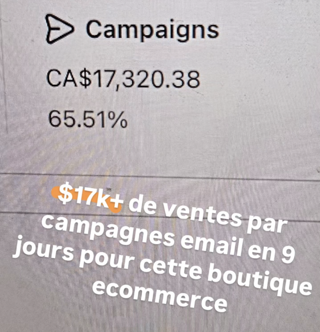 17 000 $ de ventes par campagnes courriel en 9 jours