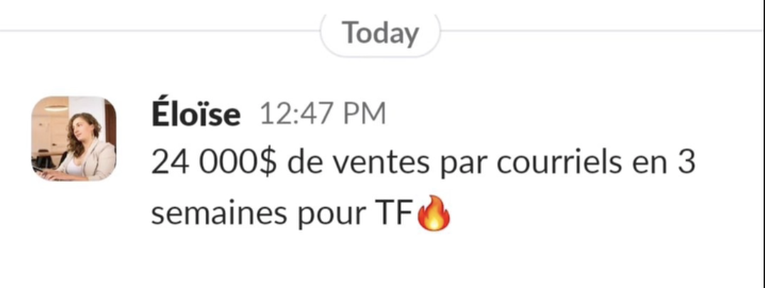 24 000 $ de ventes par courriel en 3 semaines