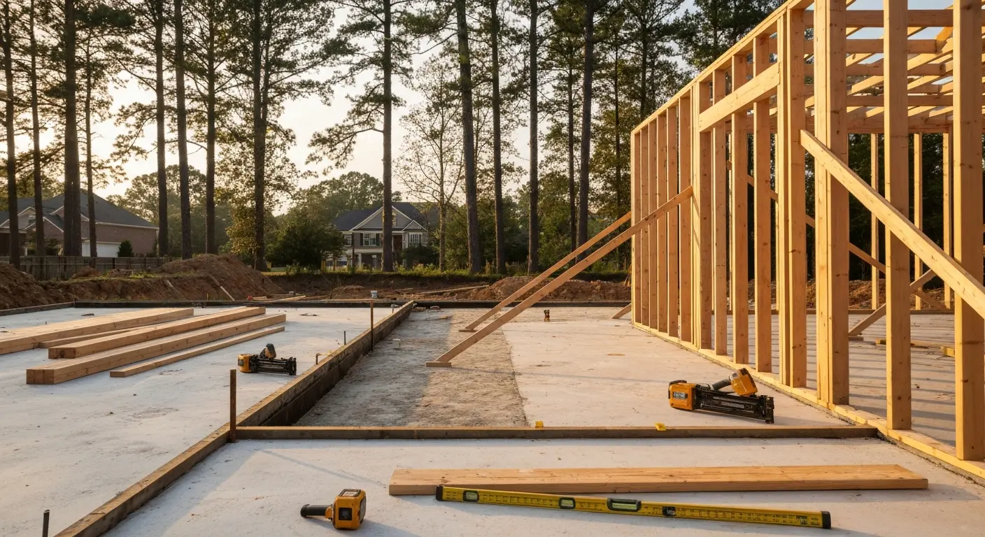 Custom home construction site