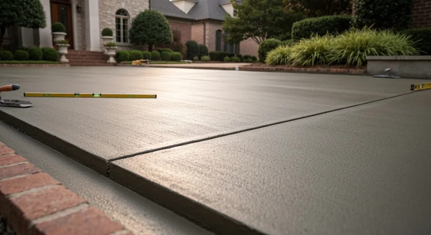 Concrete driveway installation