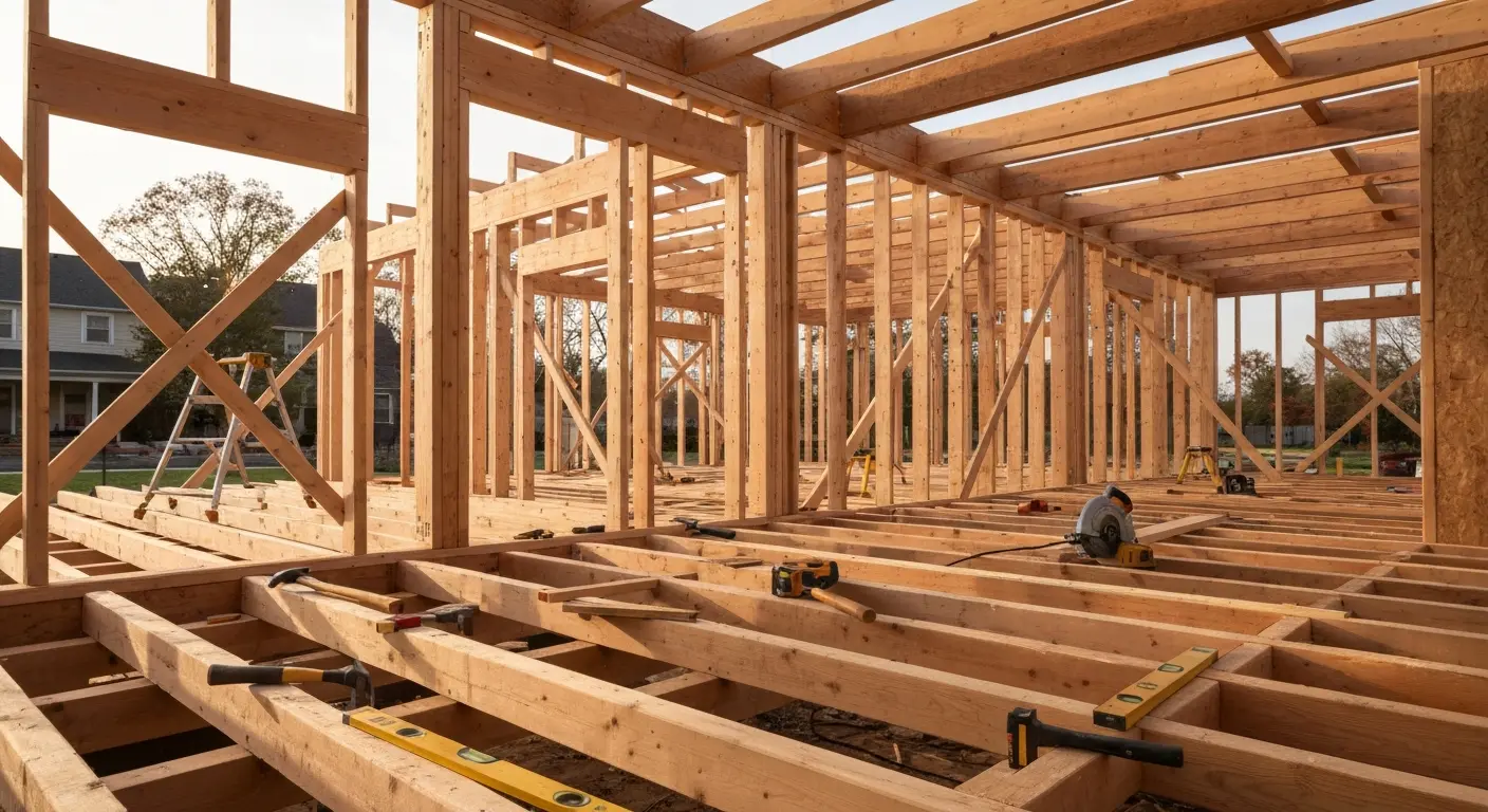 Custom home framing in Covington