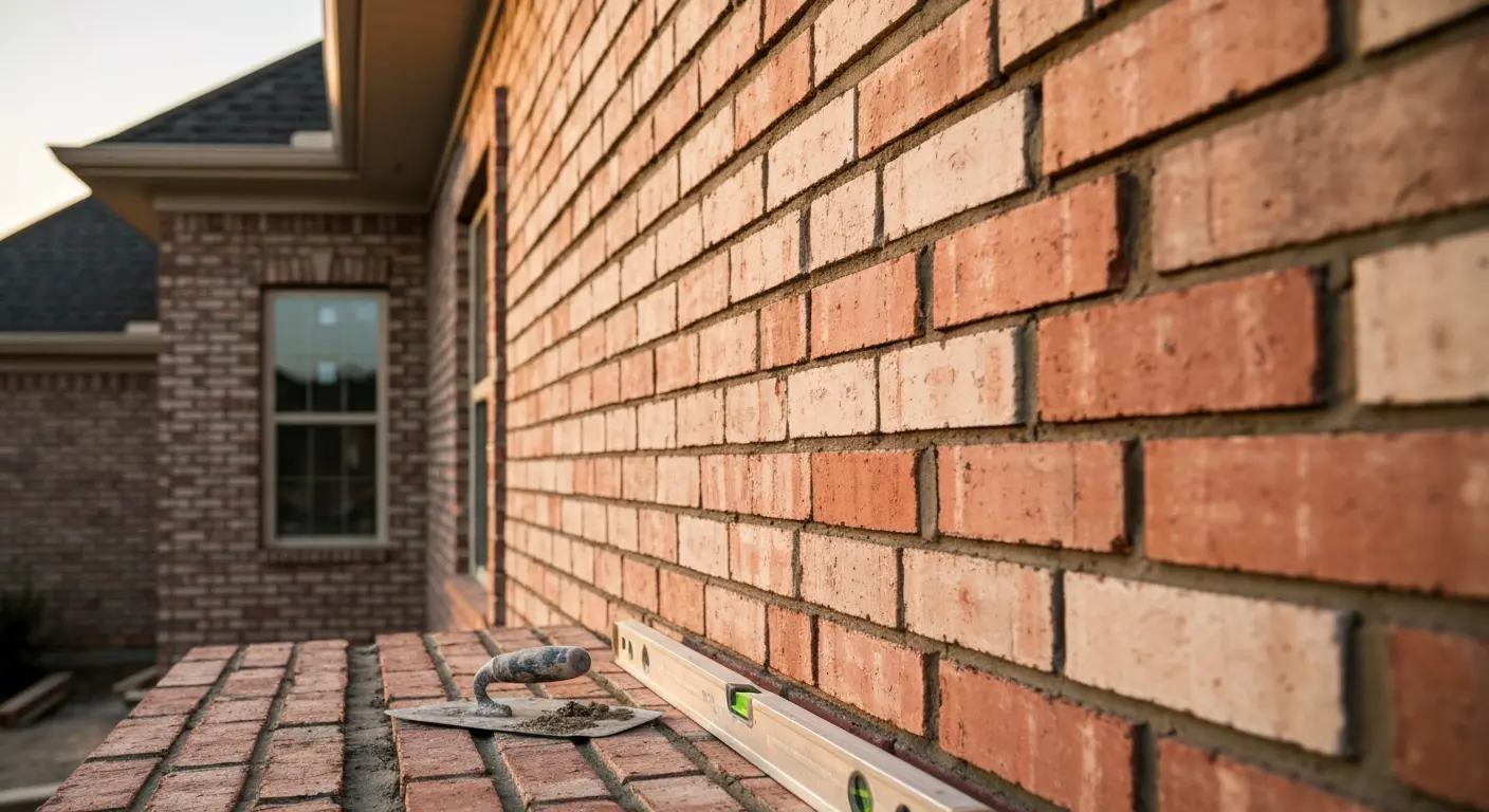 Brick siding installation on new home construction