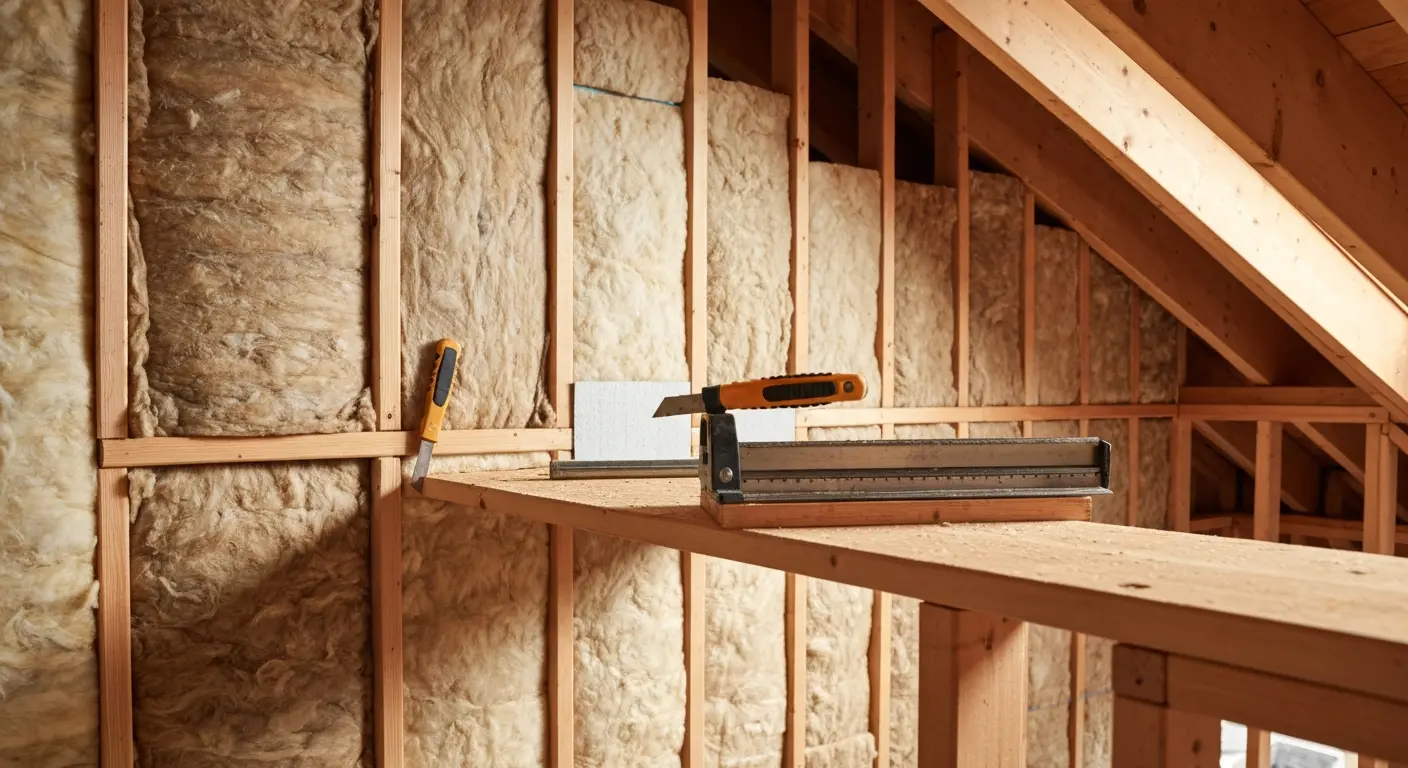 Insulation installation in progress