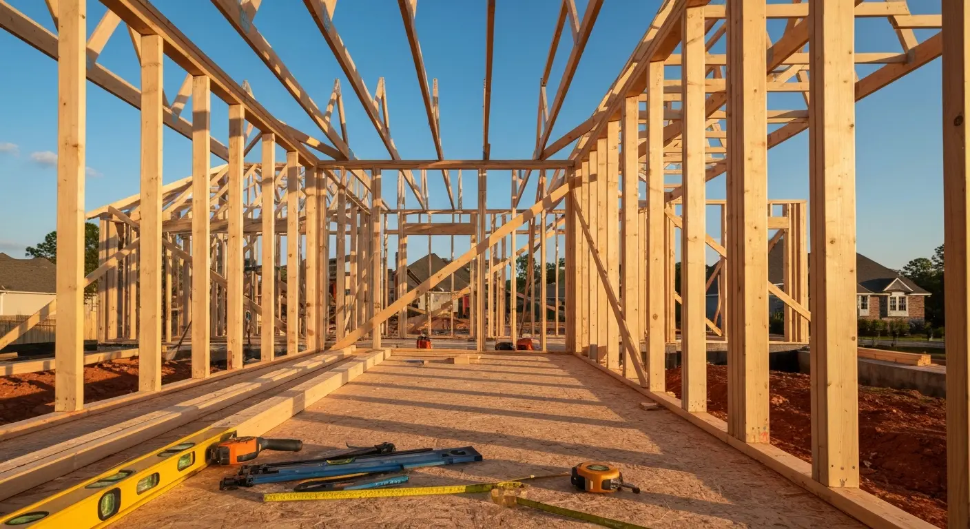 New home framing in Atlanta