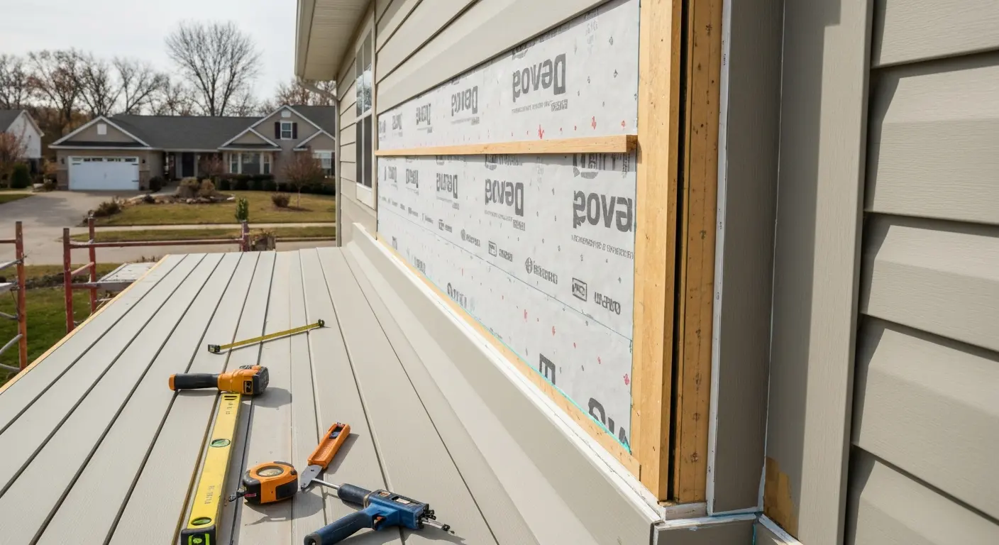 Siding installation on residential home