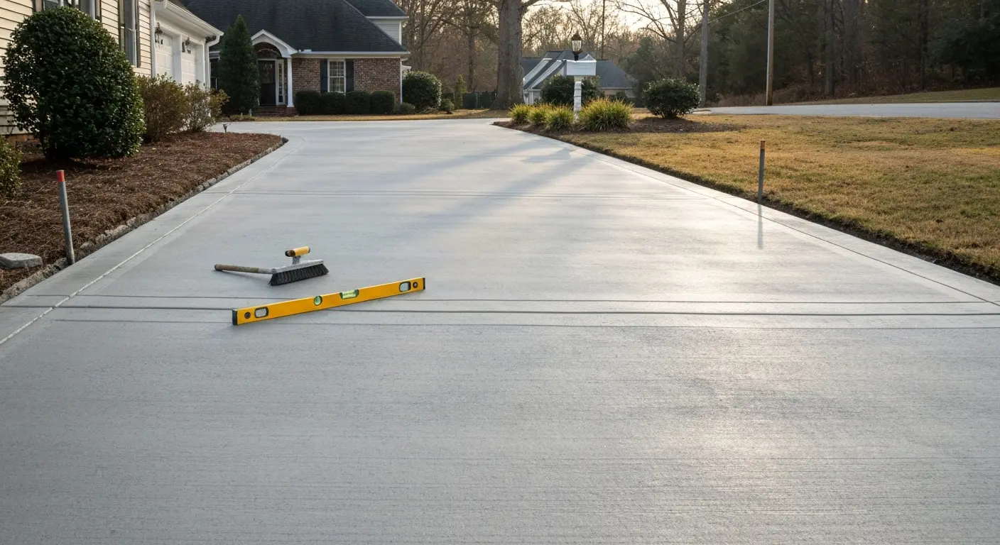 Concrete driveway installation