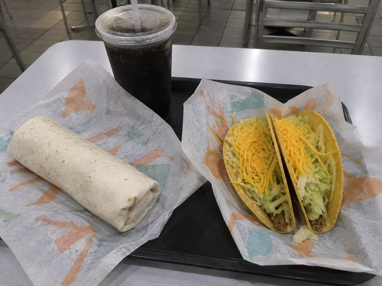 Unoptimized quick service taco dish photo taken on smartphone