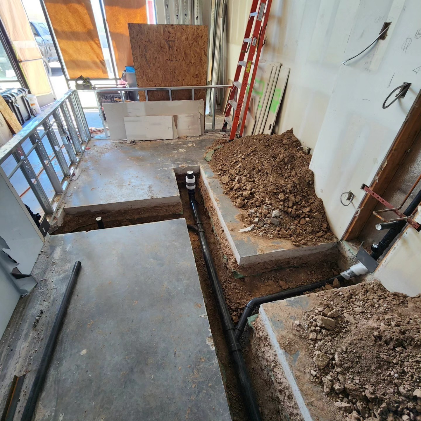 Tenant improvement plumbing renovation inside an office space