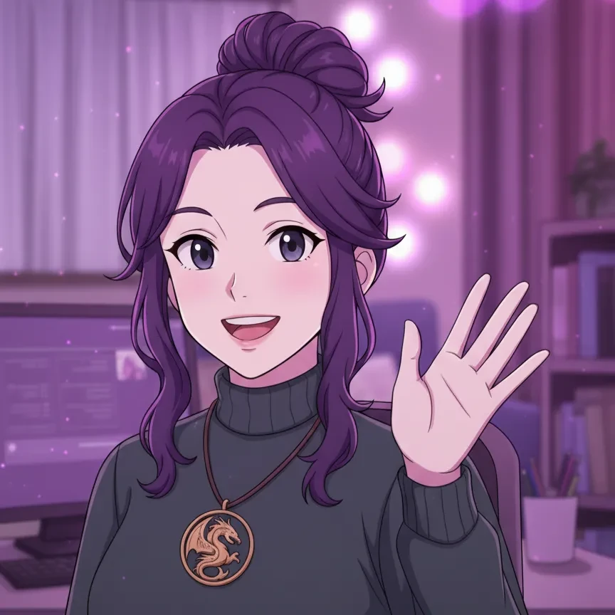 Illustrated portrait of Claudine Land, smiling and waving