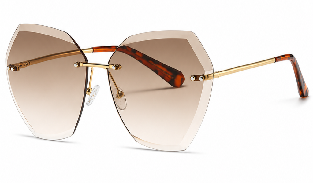 AEVOGUE Women Oversized Rimless Sunglasses