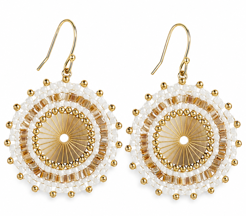 Off-White Beaded Earrings