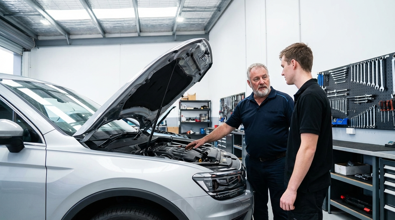 Senior owner mentoring a team member