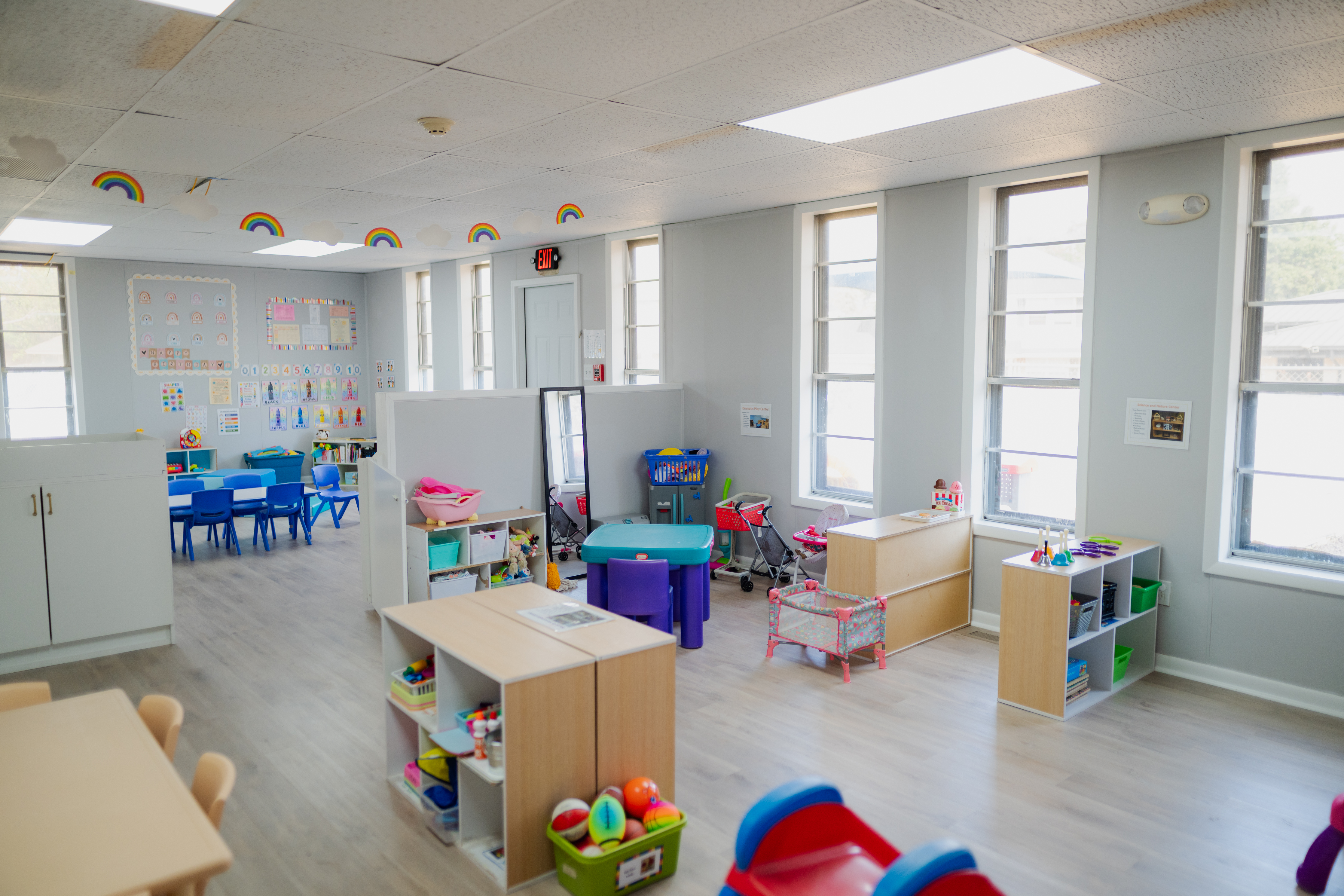 Bright Start Learning Center classroom with children learning and playing together