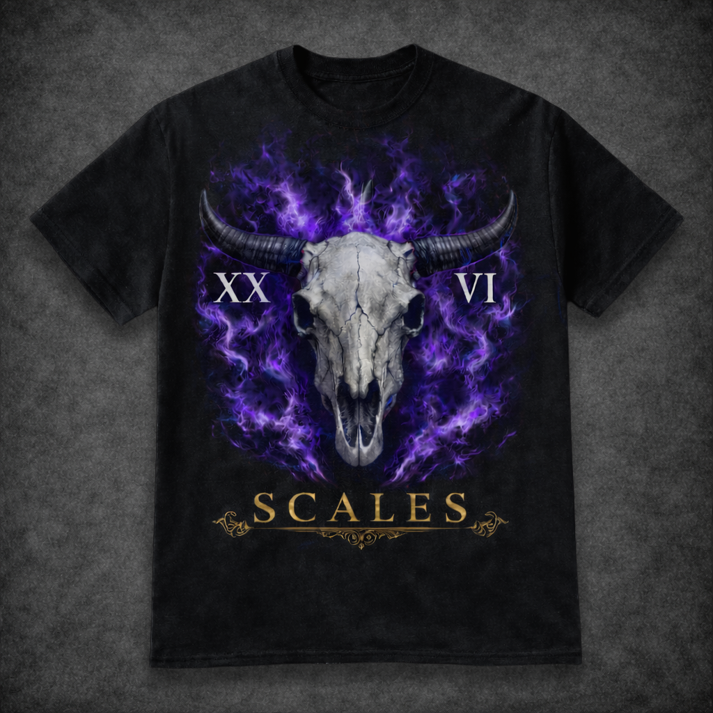 XXVI Bull Skull Purple Fire
