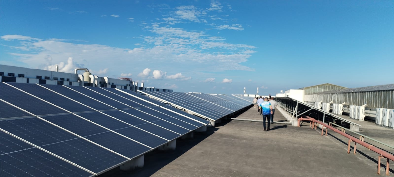 Commercial rooftop solar installation by Crown Technologies