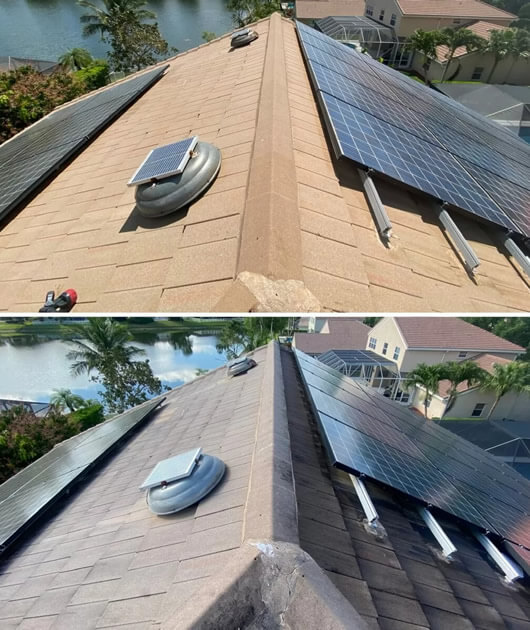 Soft wash roof cleaning in Parkland, FL 33076