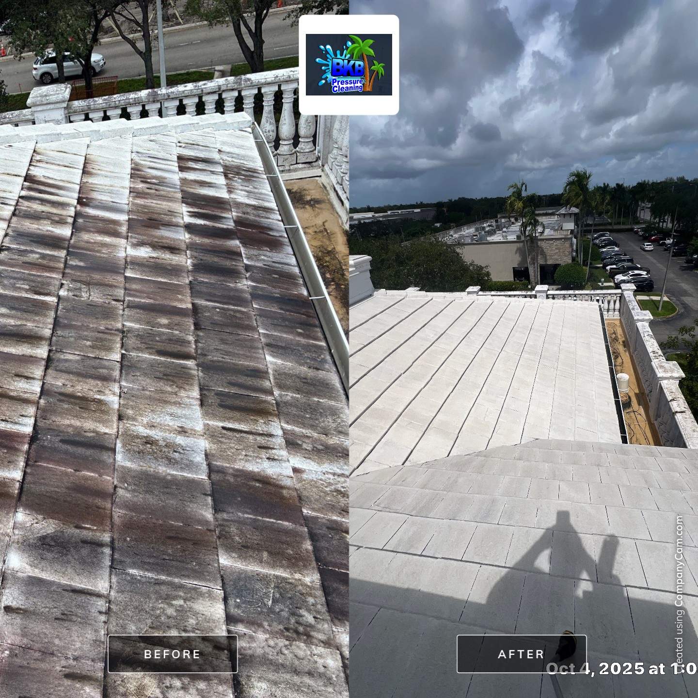 Commercial roof cleaning in Parkland, FL