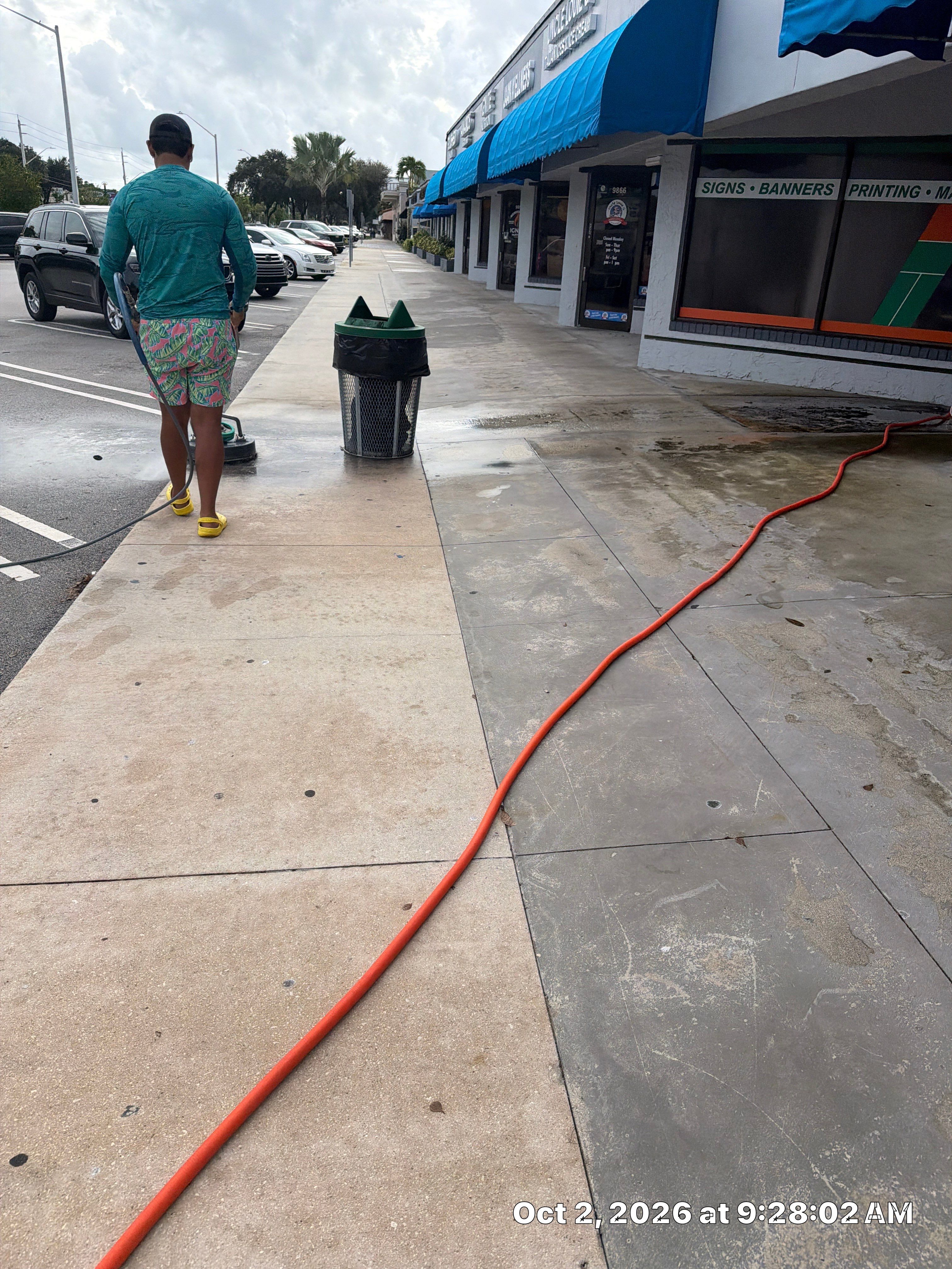 Commercial sidewalk pressure washing by BKB Pressure Cleaning