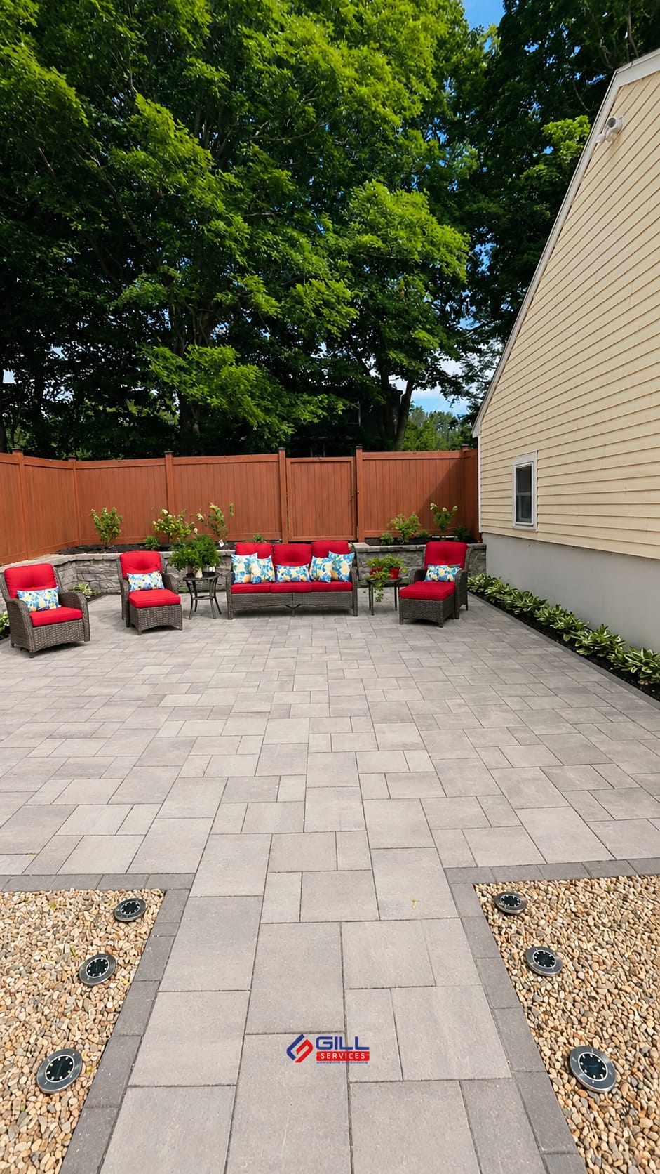 Stone steps hardscape project Cape Cod