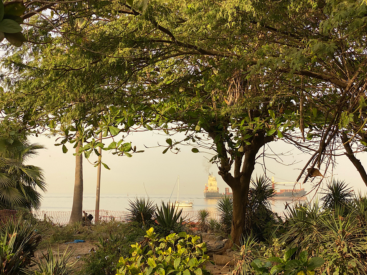 Santana in front of Gorée