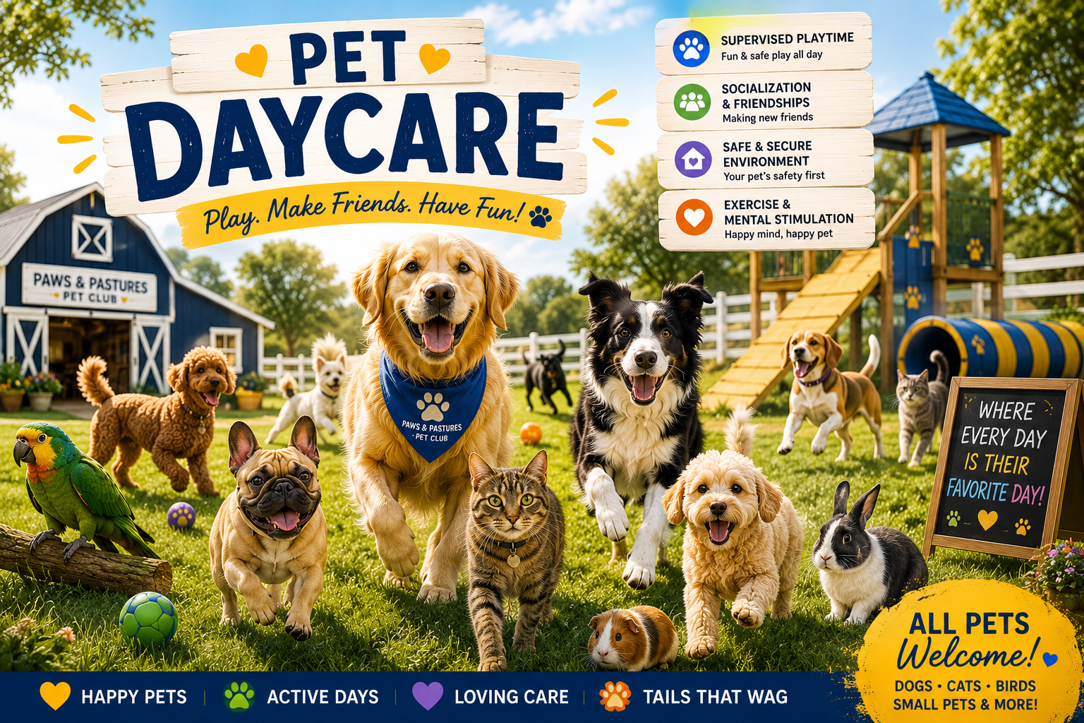 Pet Daycare at Paws & Pastures