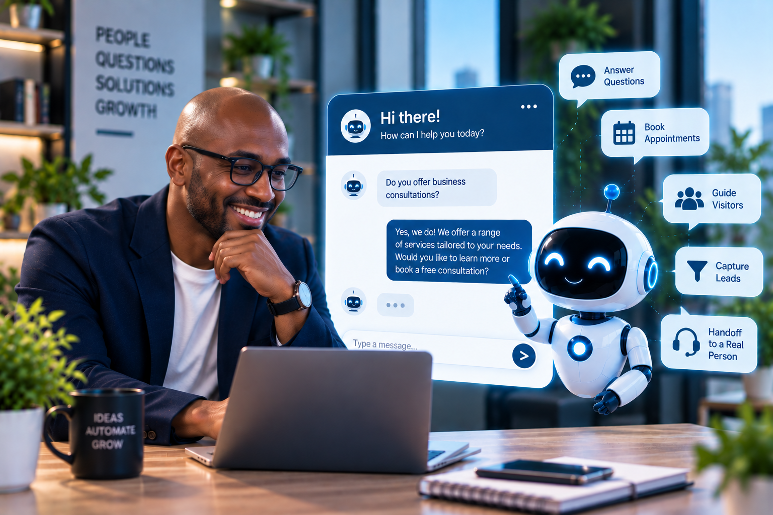 A website chat conversation helping a visitor with their question