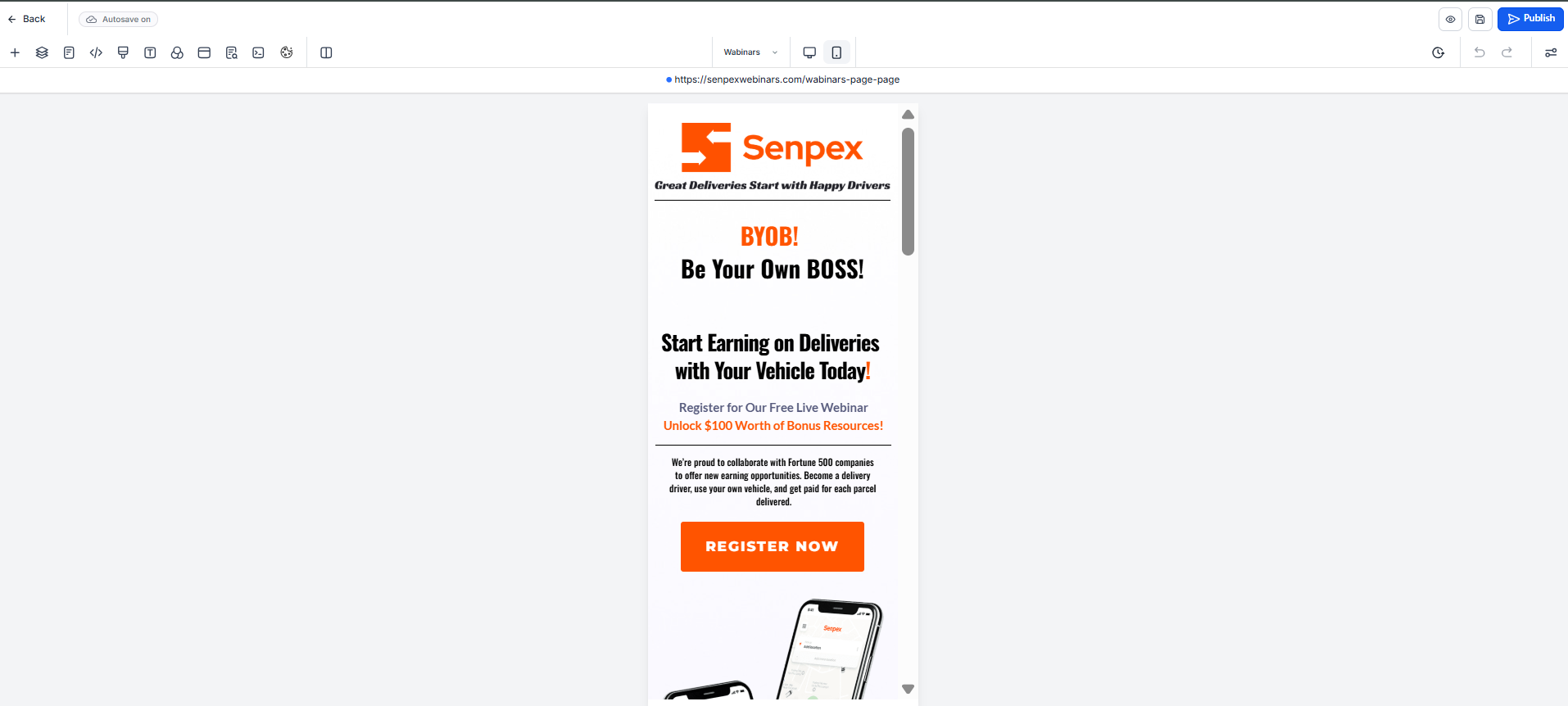 Landing page portfolio screenshot