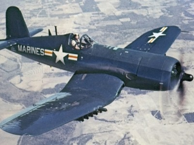 93-inch Ziroli F4U-1 Corsair gull-wing balsa RC warbird in flight